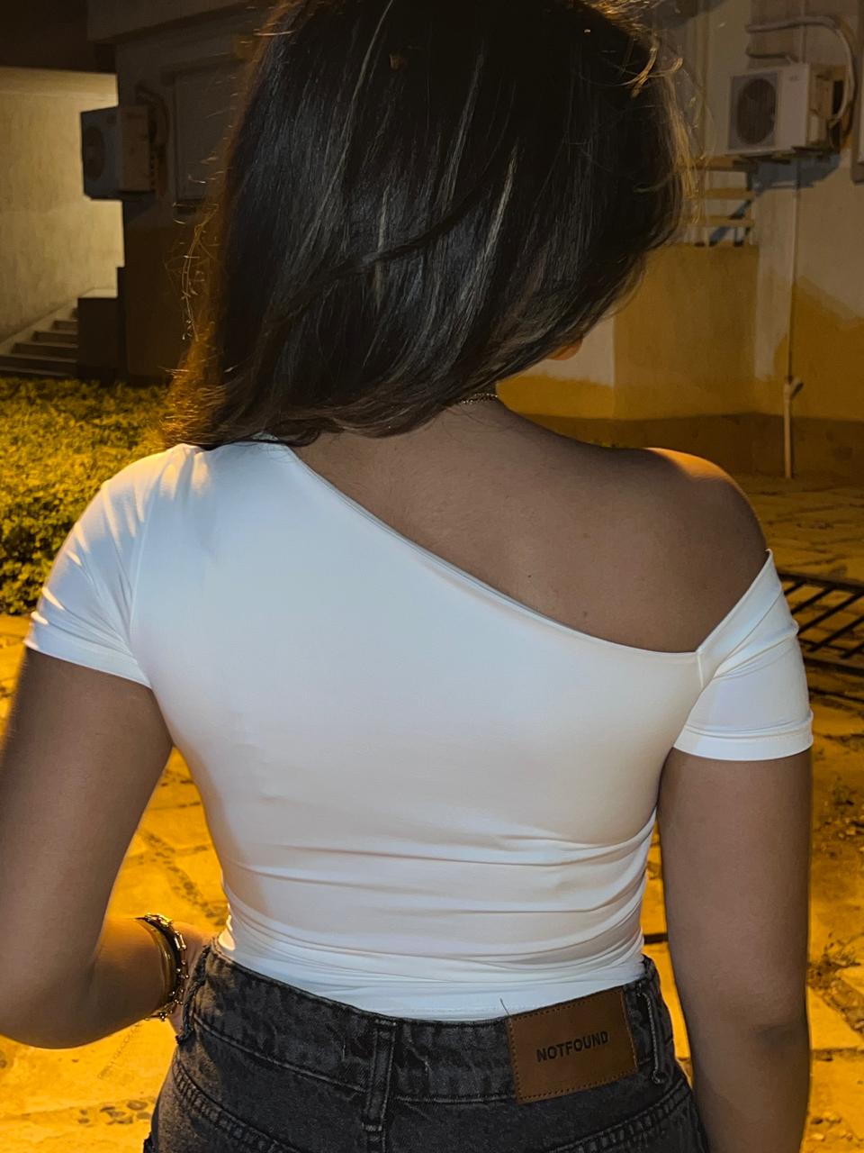 Off shoulder white