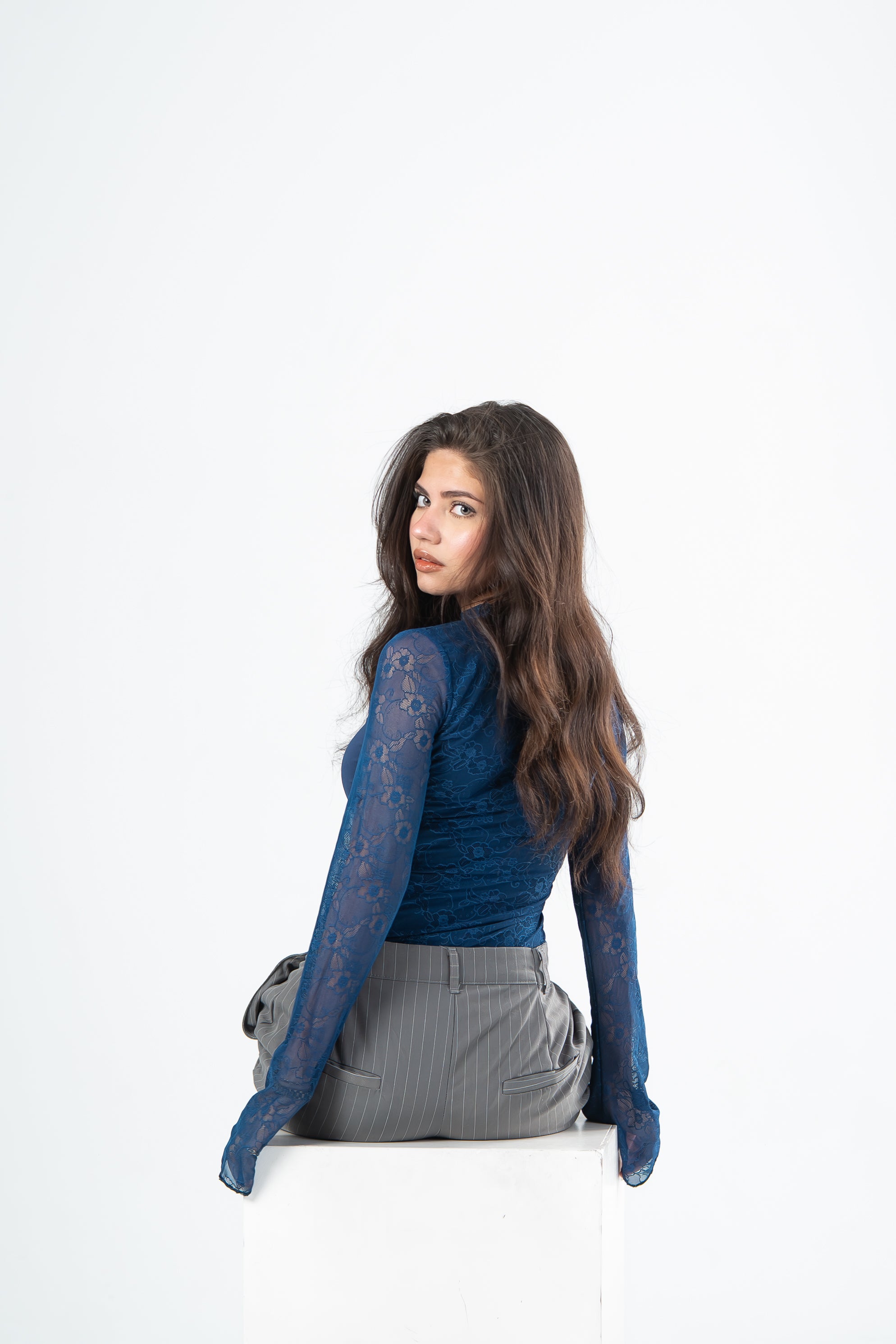 Lace Top Navy
