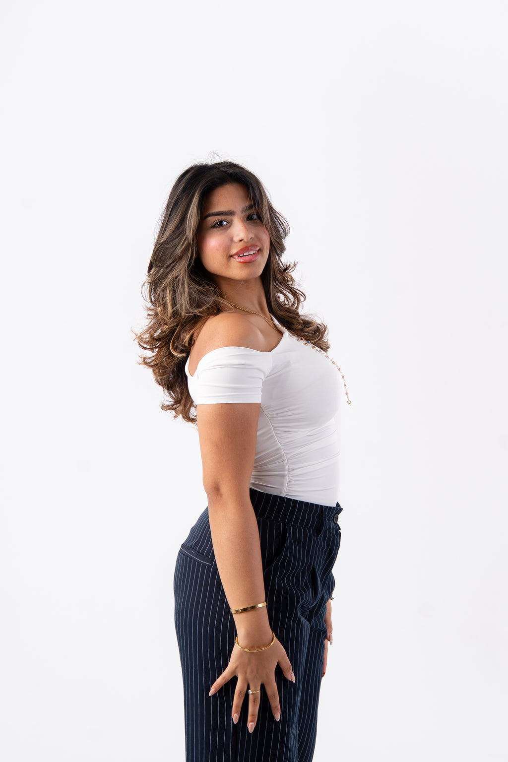 Off shoulder white