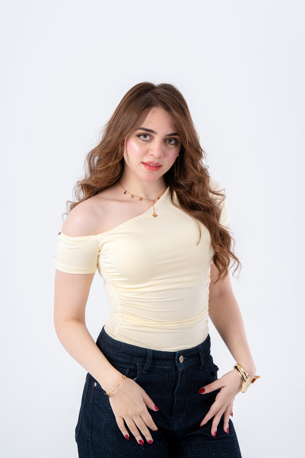 Off shoulder top yellow