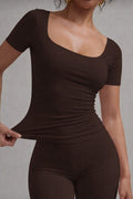Soft Shape Basic Top Brown
