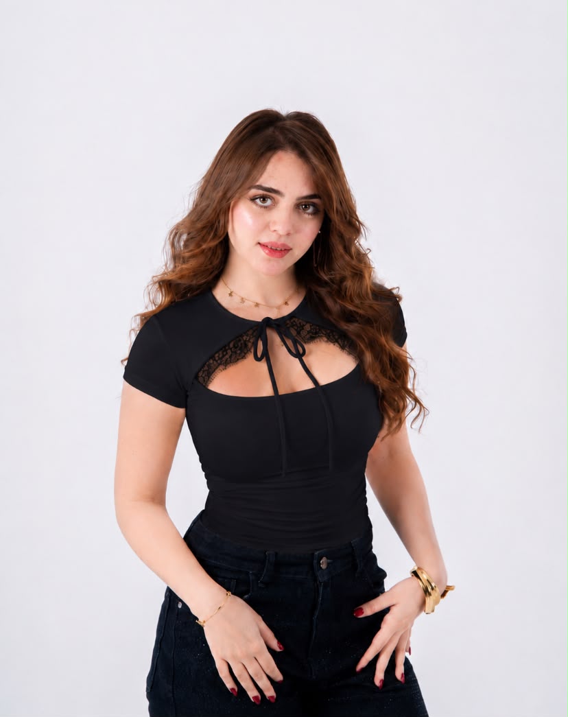 Basic Dantel Top Black