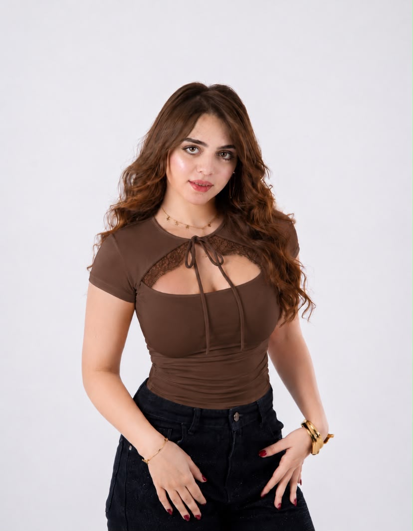 Basic Dantel Top Brown